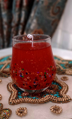 شمع ژله ای اکلیلی قرمز